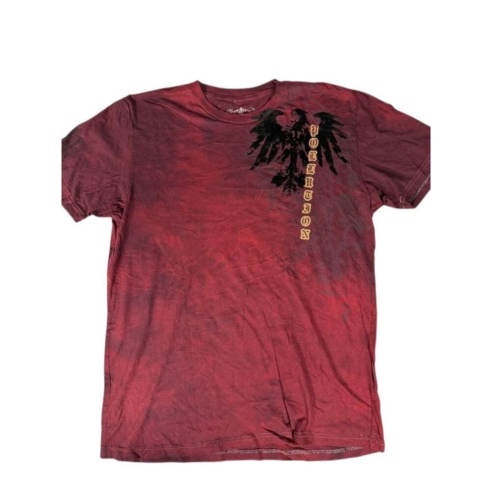 Pollution Blood Red with Velvet Eagle Shirt ~L, 2XL~